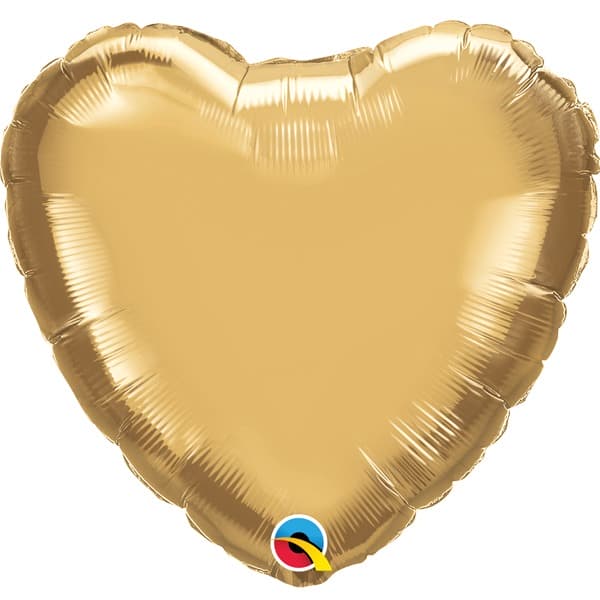 (image for) 18" Chrome Gold Heart Foil Balloons