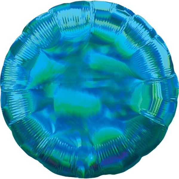 (image for) 18" Cyan Iridescent Circle Foil Balloons