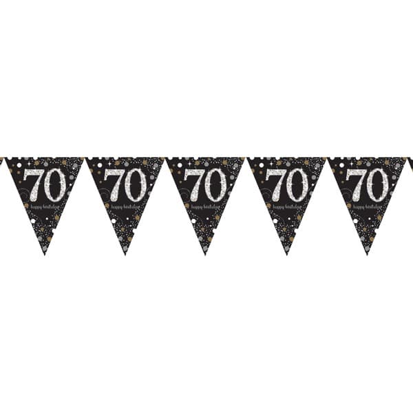 (image for) Gold Sparkling Celebration 70th Pennant Bunting