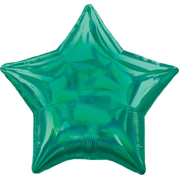 (image for) 19" Green Iridescent Star Foil Balloons