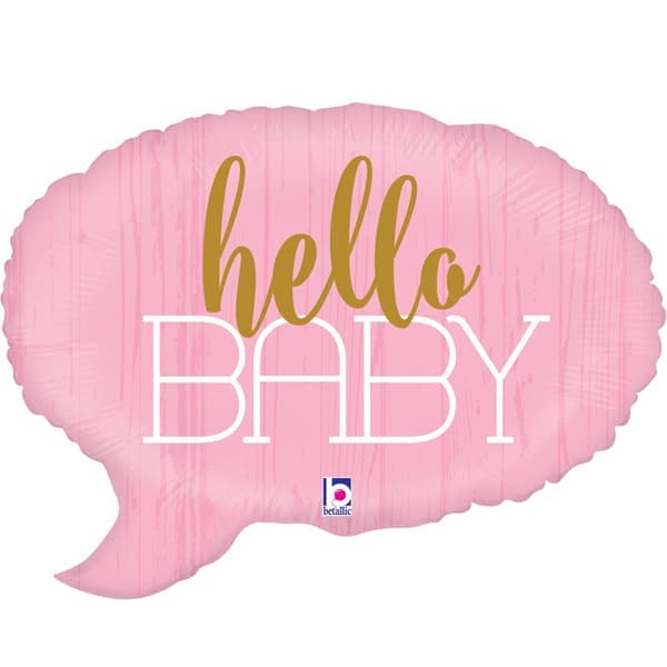 (image for) Hello Baby Pink Speech Bubble Shape Balloons