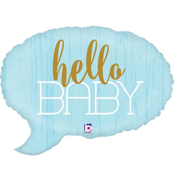 (image for) Hello Baby Blue Speech Bubble Shape Balloons