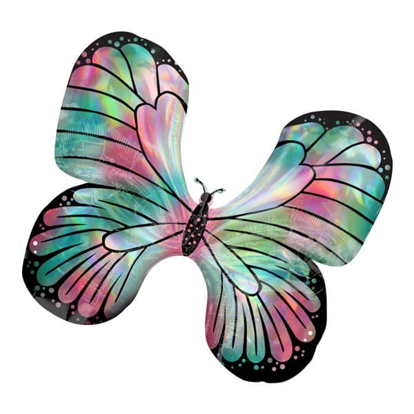 (image for) Iridescent Teal & Pink Butterfly Supershape Balloons