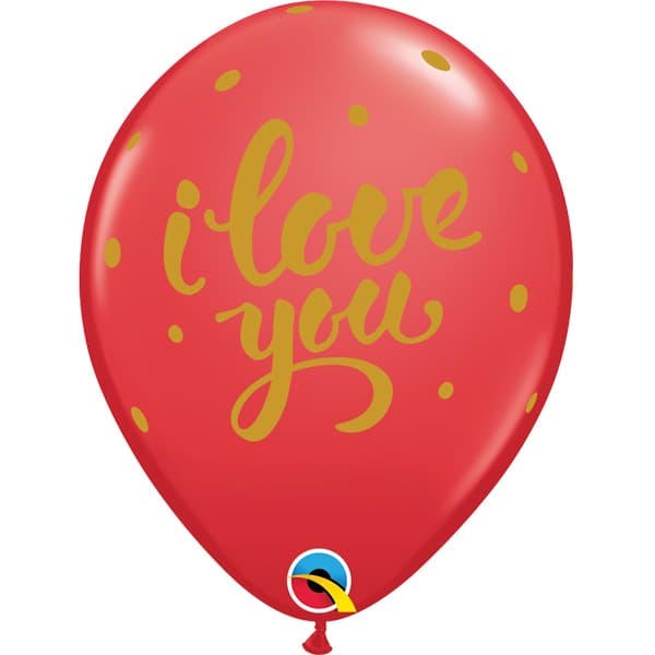 (image for) 11" I Love You Bold Script Latex Balloons 25pk