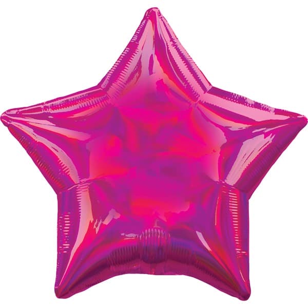 (image for) 19" Magenta Iridescent Star Foil Balloons