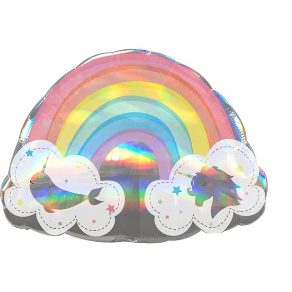 (image for) Magical Rainbow Holographic Supershape Balloons