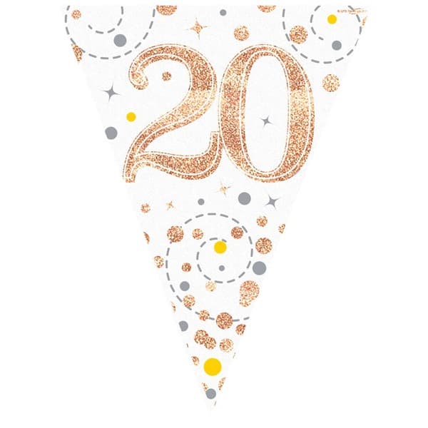 (image for) Happy 20th Birthday Sparkling Fizz Party Bunting