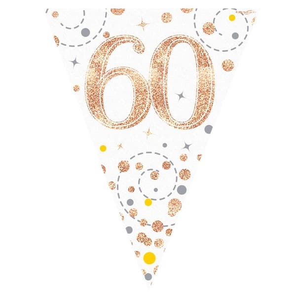 (image for) Happy 60th Birthday Sparkling Fizz Party Bunting