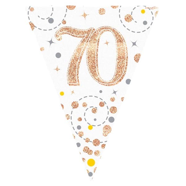 (image for) Happy 70th Birthday Sparkling Fizz Party Bunting