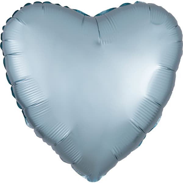 (image for) 18" Satin Luxe Pastel Blue Heart Foil Balloons