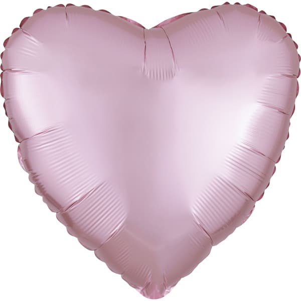 (image for) 18" Silk Lustre Pastel Pink Heart Foil Balloons