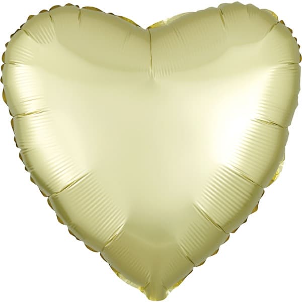 (image for) 18" Satin Luxe Pastel Yellow Heart Foil Balloons