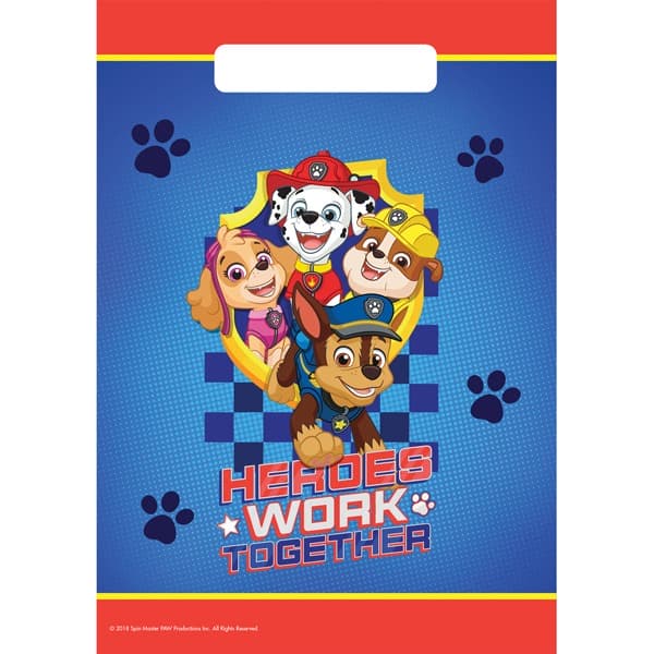 (image for) Paw Patrol Plastic Loot Bags 8pk