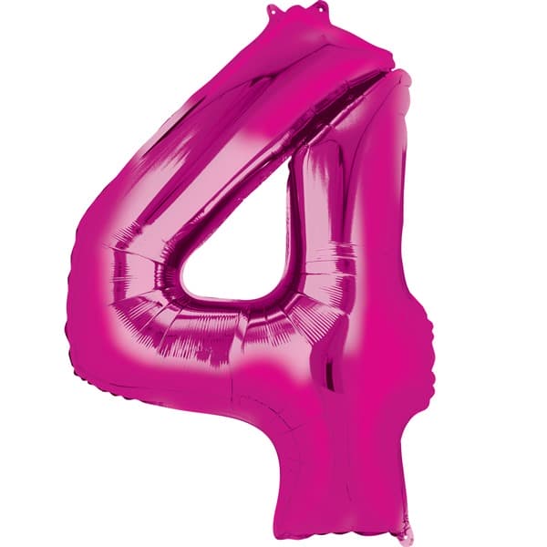 (image for) 16" Pink Number 4 Air Fill Balloons