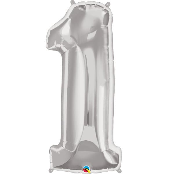 (image for) Qualatex Silver Number 1 Supershape Balloons