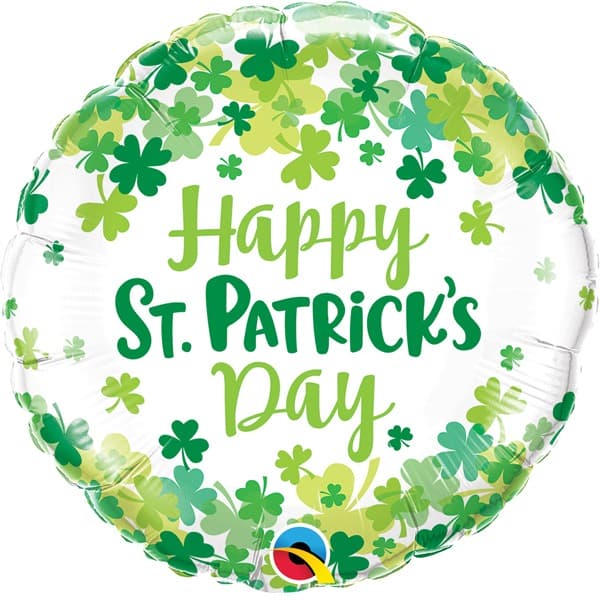 (image for) 18" St Patrick's Shamrock Confetti Foil Balloons