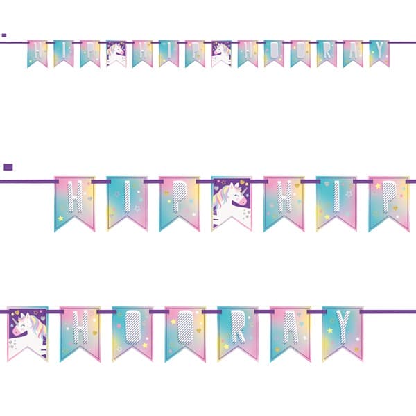 (image for) Unicorn Hip Hip Hooray Pennant Banner