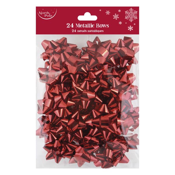 (image for) Red Metallic Bows 24pk