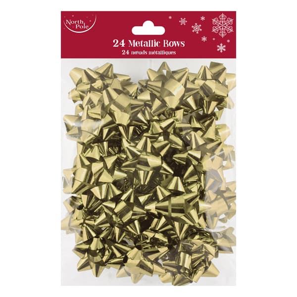 (image for) Gold Metallic Bows 24pk