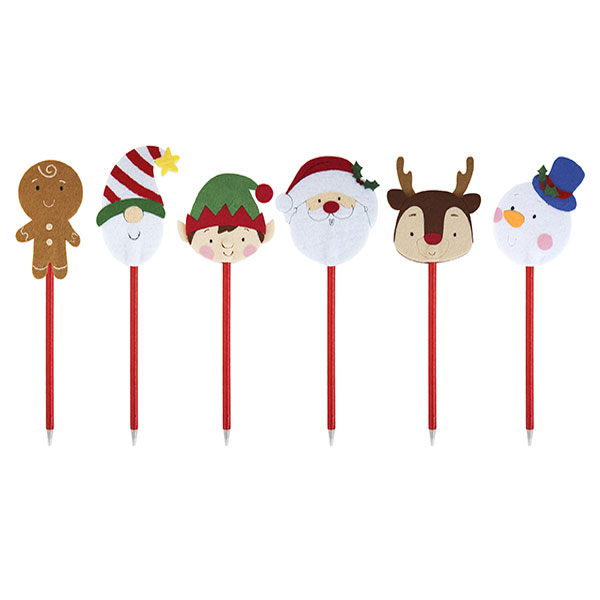 Novelty Felt Character Christmas Pen x1