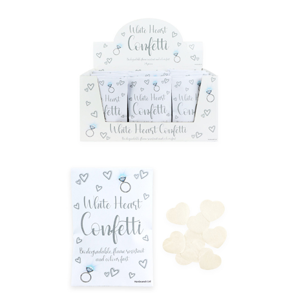 White Heart Paper Wedding Confetti x24