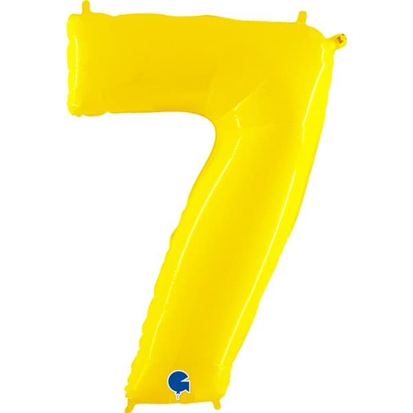 (image for) 40" Grabo Yellow Shiny Number 7 Supershape Balloons