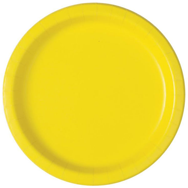 (image for) 9" Neon Yellow Paper Plates 8pk