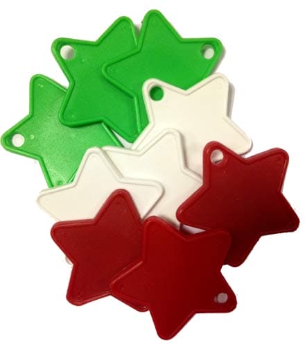 (image for) Red, White & Green Star Shaped Assorted Weights x100